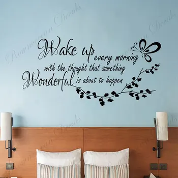 Te Trezești În Fiecare Dimineață De Inspiratie Dormitor Citat De Perete Decal Transfer Acasă Decor Fluture Frunze Autocolant Perete Picturi Murale 4629  10